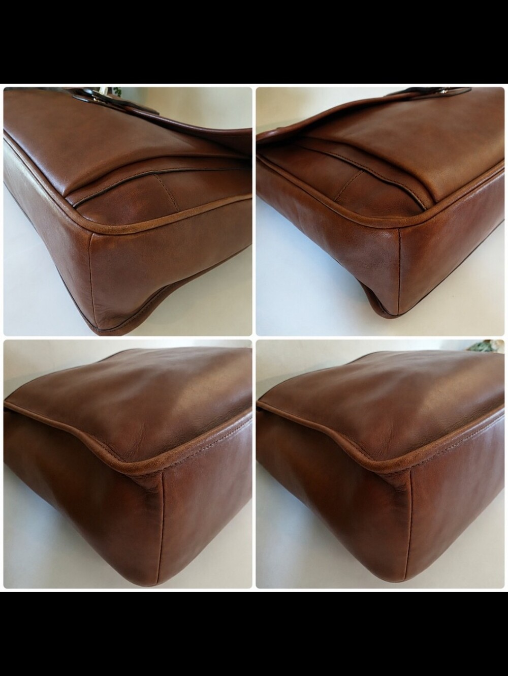 Vintage Coach Barclay Leather Briefcase Messenger Bag Cognac Laptop Work - Picture 13 of 14